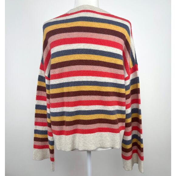 Madewell Cardiff Striped Crewneck Sweater in Coziest Yarn Size Medium Rainbow - Picture 3 of 9